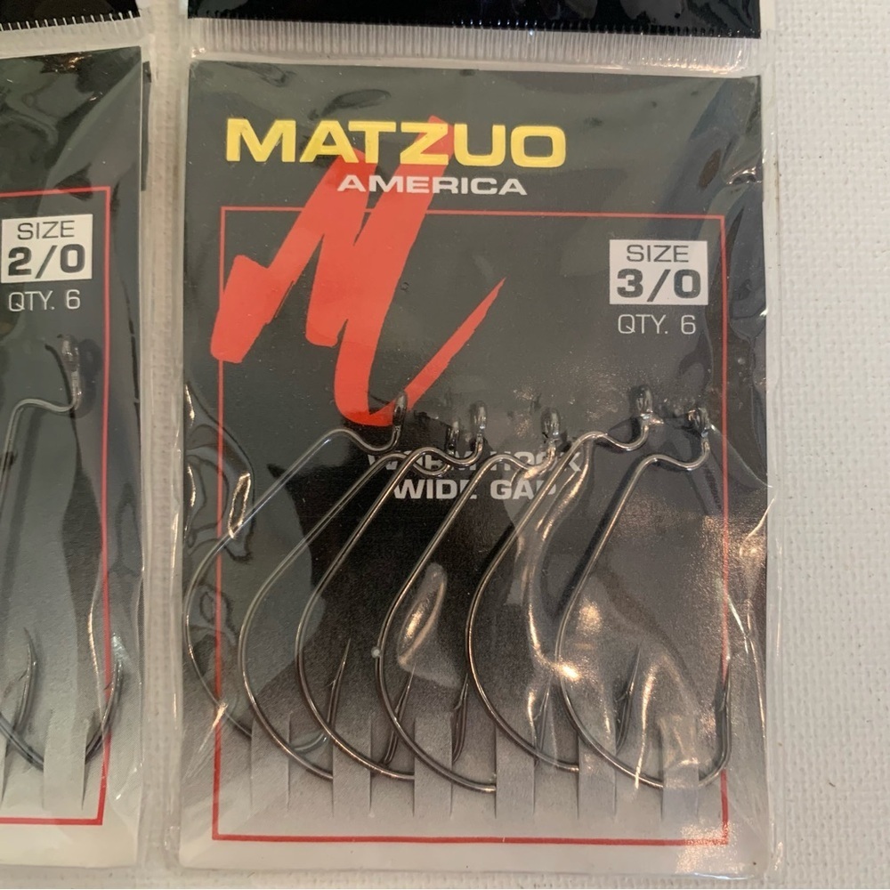 MATZUO Fishing Hooks Sickle Hook J-Bend Worm Hooks Wide Gap Hooks 2 Packs of 6 - Picture 3 of 5